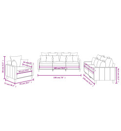 Ensemble de canapés 3 pcs avec coussins Jaune Velours