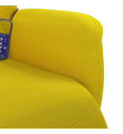 Fauteuil inclinable de massage avec repose-pied jaune velours