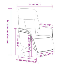 Fauteuil inclinable de massage avec repose-pied jaune velours