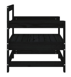 Chaises de jardin 2 pcs noir bois massif de pin
