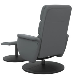 Fauteuil inclinable avec repose-pied gris similicuir