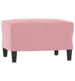 Canapé à 3 places avec repose-pieds Rose 180 cm Velours