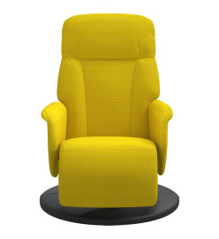 Fauteuil inclinable avec repose-pied jaune velours