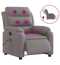 Fauteuil de massage inclinable électrique Taupe Tissu