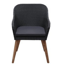 Ensemble de salle à manger de jardin 5 pcs Noir