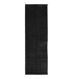 Tapis HUARTE à poils courts doux et lavable noir 80x250 cm