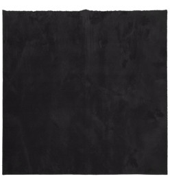 Tapis HUARTE à poils courts doux et lavable noir 120x120 cm