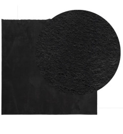 Tapis HUARTE à poils courts doux et lavable noir 120x120 cm