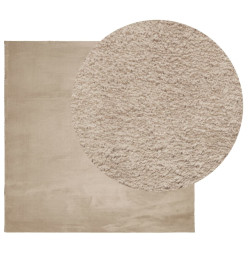 Tapis HUARTE à poils courts doux et lavable sable 240x240 cm