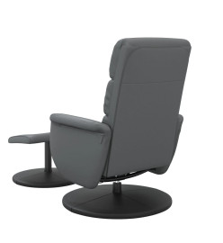 Fauteuil inclinable de massage avec repose-pied gris similicuir