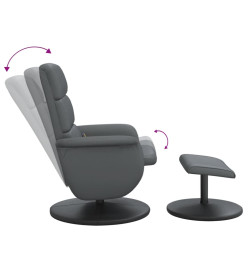 Fauteuil inclinable de massage avec repose-pied gris similicuir