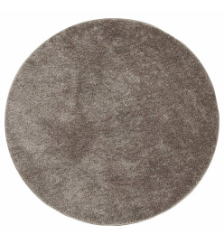 Tapis ISTAN à poils longs aspect brillant gris Ø 120 cm