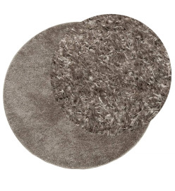 Tapis ISTAN à poils longs aspect brillant gris Ø 120 cm