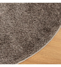 Tapis ISTAN à poils longs aspect brillant gris Ø 120 cm