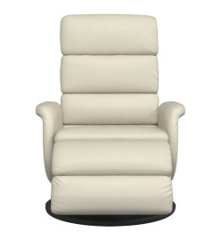 Fauteuil inclinable avec repose-pieds crème similicuir