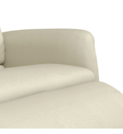 Fauteuil inclinable avec repose-pieds crème similicuir