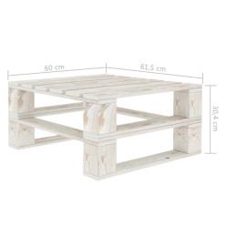 Salon palette de jardin 8 pcs avec coussins crème bois