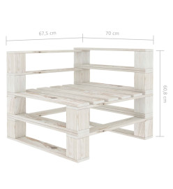 Salon palette de jardin 8 pcs avec coussins crème bois