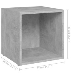 Meuble TV Gris béton 37x35x37 cm Aggloméré