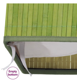 Panier à linge avec 2 sections bambou vert 100 L