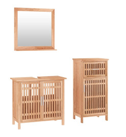 Ensemble de meubles de salle de bain 3 pcs Bois massif de noyer