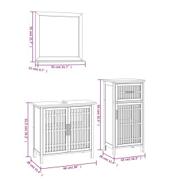 Ensemble de meubles de salle de bain 3 pcs Bois massif de noyer