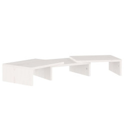 Support de moniteur Blanc 60x24x10,5 cm Bois de pin solide