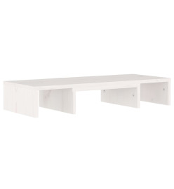 Support de moniteur Blanc 60x24x10,5 cm Bois de pin solide