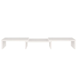 Support de moniteur Blanc 60x24x10,5 cm Bois de pin solide