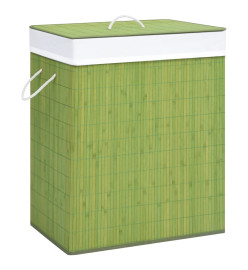 Panier à linge avec une seule section bambou vert 83 L