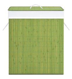 Panier à linge avec une seule section bambou vert 83 L