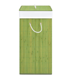 Panier à linge avec une seule section bambou vert 83 L