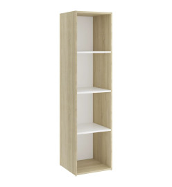 Meubles TV 2pcs Blanc et chêne sonoma 142,5x35x36,5cm Aggloméré