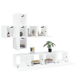 Ensemble de meubles TV 7 pcs Blanc Bois d'ingénierie