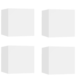 Meubles TV muraux 4 pcs Blanc 30,5x30x30 cm