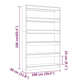 Bibliothèque/Séparateur de pièce Chêne fumé 100x30x166 cm