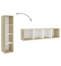 Ensemble de meubles TV 3 pcs Blanc et chêne sonoma Aggloméré