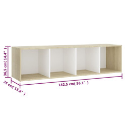 Ensemble de meubles TV 3 pcs Blanc et chêne sonoma Aggloméré