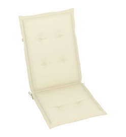 Chaises de jardin 2 pcs avec coussins crème Bois de teck massif
