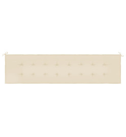 Coussin de banc de jardin beige 200x50x3 cm tissu oxford