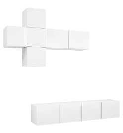 Ensemble de meuble TV 7 pcs Blanc Aggloméré