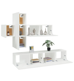 Ensemble de meubles TV 7 pcs Blanc Bois d'ingénierie