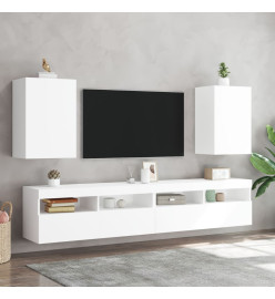 Meuble TV mural blanc 40,5x30x60 cm bois d'ingénierie