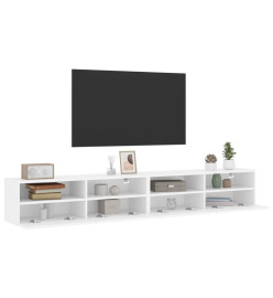 Meubles TV muraux 2 pcs blanc 100x30x30 cm bois d'ingénierie