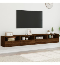 Meubles TV muraux 2pcs chêne marron 100x30x30cm bois ingénierie