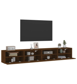 Meubles TV muraux 2pcs chêne marron 100x30x30cm bois ingénierie