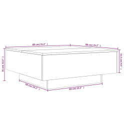 Table basse gris béton 80x80x31 cm bois d'ingénierie