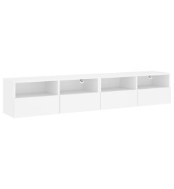 Meubles TV muraux 2 pcs blanc 80x30x30 cm bois d'ingénierie