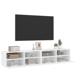 Meubles TV muraux 2 pcs blanc 80x30x30 cm bois d'ingénierie