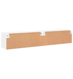 Meubles TV muraux 2 pcs blanc 80x30x30 cm bois d'ingénierie